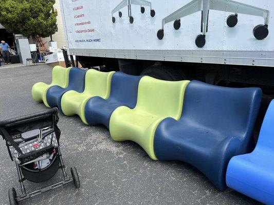 Outdoor seats-- I'm considering making them an offer and buying all of them! The kids would LOVE these!