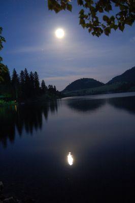 The moon over the lower lake!