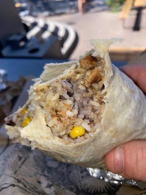 Chicken/carnitas burrito