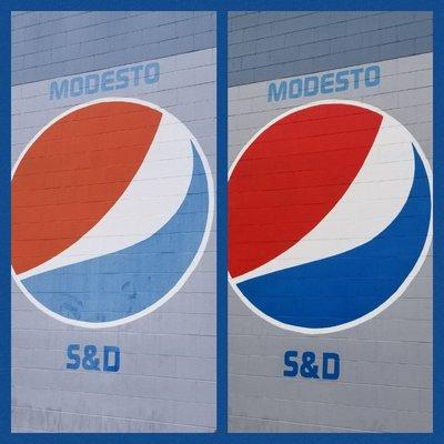 Oxidation removal restored this sign for Pepsi.