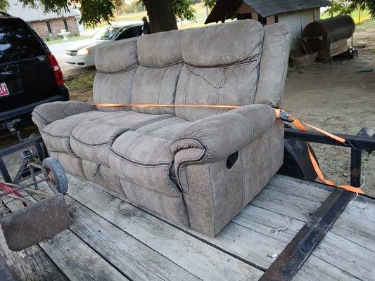 Hauling off an old couch