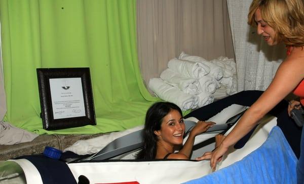 Emmanuelle Chriqui and Maya Volk, CEO of Global Hyperbaric