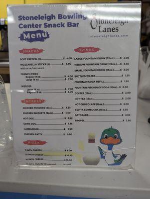 The menu