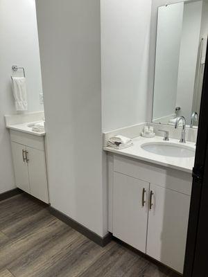 Bathroom in the two bedroom. Two sinks, which was really great