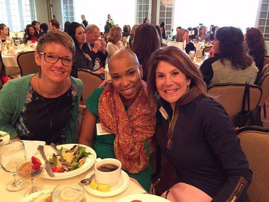 Design Team Leader Georgette Klotz entertains two Hollister Clients at an event: Egypt Graham of the United Way of Greater Ph...