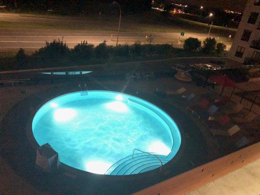 Pool at night.