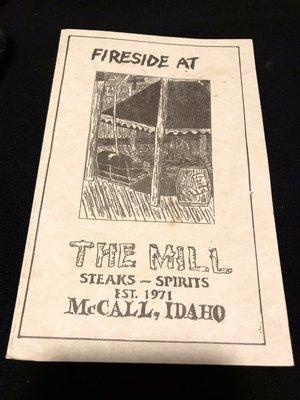 The Mill - old school menu