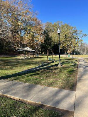 Landscaped park grounds