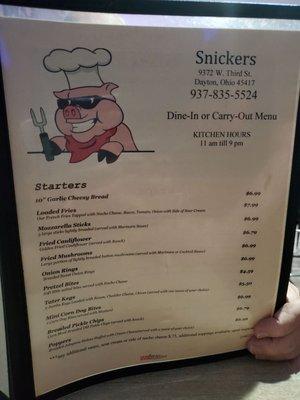 Menu front