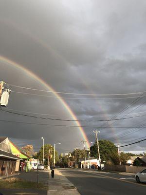 Double rainbow, good sign of good food to come!