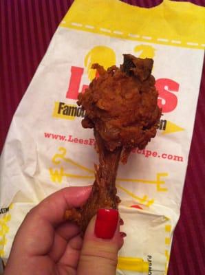 My unfortunate, tiny, soggy chicken leg.