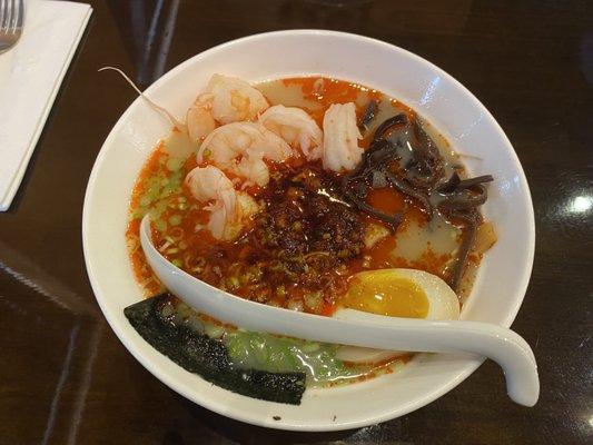 Spicy shrimp ramen without the fish cake