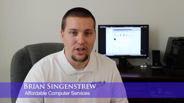 Screenshot from the Affordable Computer Services video