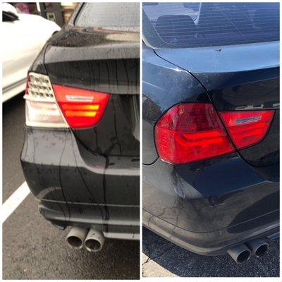 Before and after with my broken tail light!