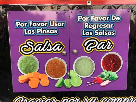 Delicious salsa bar!