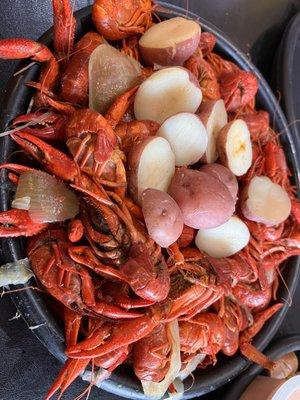 Crawfish and potatoes