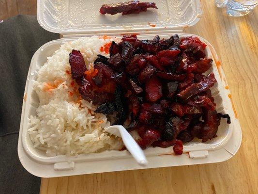 Boneless spareribs with white rice