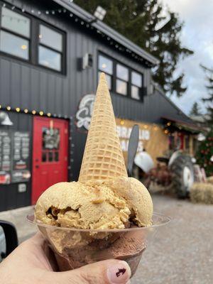 Graham crackers and chocolate ice cream