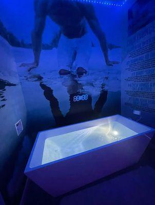 Cold plunge tub inside the Fire & Ice room at Clark Salon and Spa.