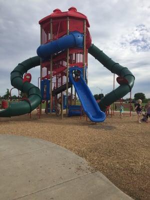 I got stuck in the slide!! Just kidding!