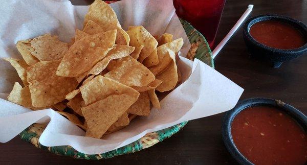 The tortilla chips are the only good thing about this place