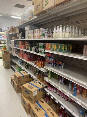 Drinks aisle. Juices and teas.