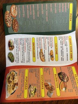 Page 2/2 of Menu