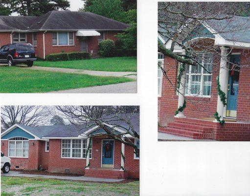 Before/after front porch re-design and addition