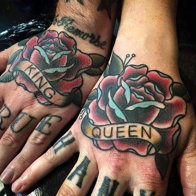 King and Queen Roses by Damian Cusumano at Oregon Tattoo Company