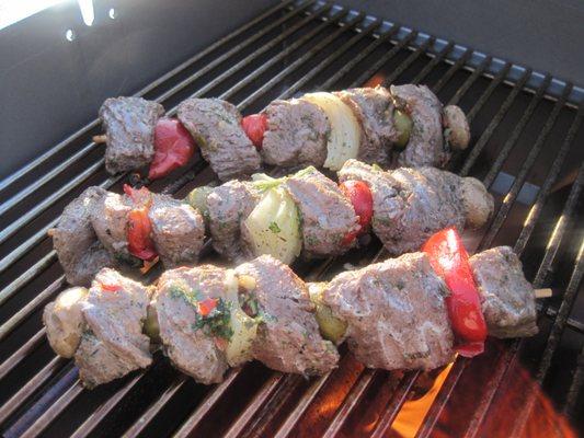 Italian marinated beef kabobs.. always tender and juicy