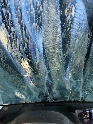 Inside the car wash!