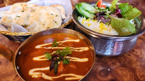 Butter Chicken with naan & rice