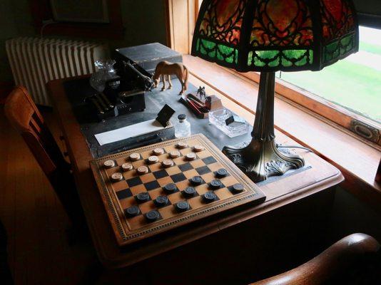 Kinder house, vintage 1907. Desk was owned by Socrates Rand, (ie, of Rand Road), an 1835 settler of Des Plaines.