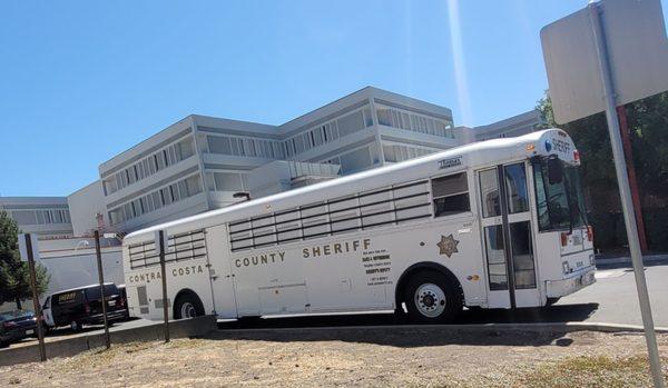 Jail bus, Court St. in front of the jail.