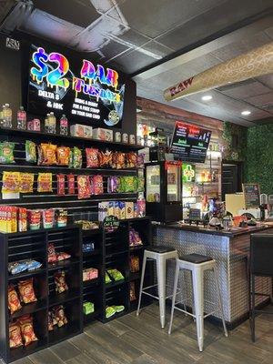 Exotic Snack section and dab bar!