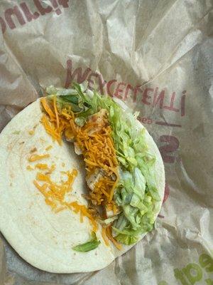 Cold chicken soft taco.