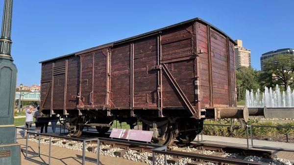 Train car that carried Jews in WWII - from the traveling Auschwitz exhibit