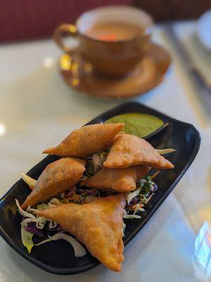 Complimentary samosas