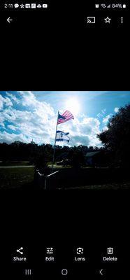 Old glory flying and Israel's flag