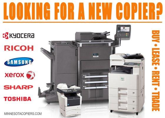 We offer new & refurbished copiers & printers w/warranty