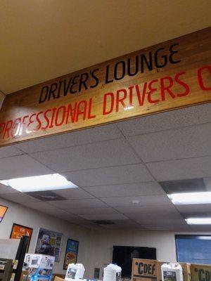 Drivers lounge was filled with boxes and merchandise