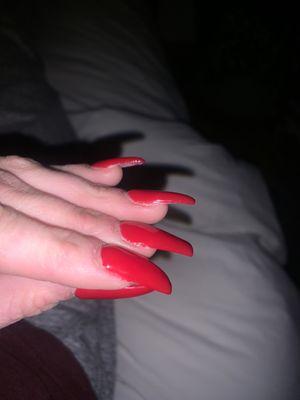 Lumpy uneven nails bad paint job