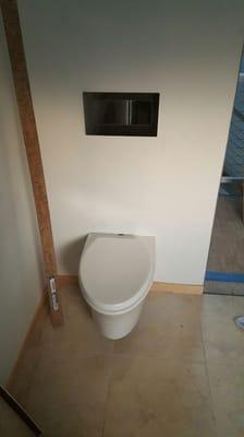 Wall hung toilet after finish