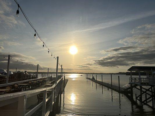 Tables by the dock