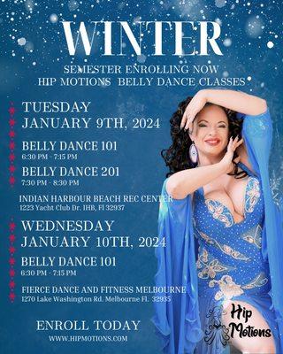 Unleash your inner dancer this Winter Semester and Dance, Connect & Achieve with Belly Dance!
  enrolling  NOW for 2024 Winter Semester