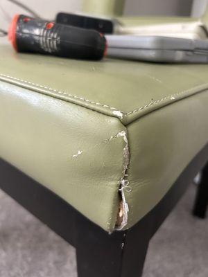 Damaged leather chair