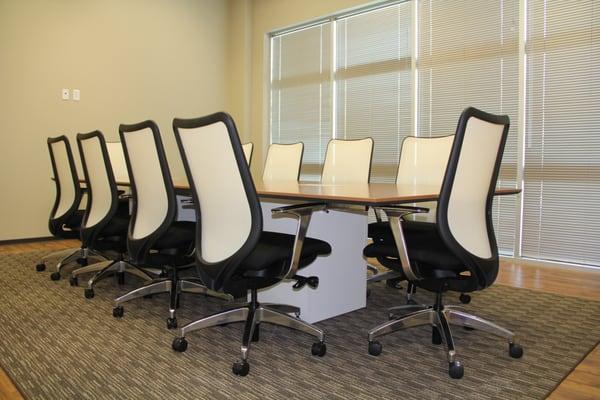 HON Nucleus Chairs and Preside Conference Table. Very sleek and modern looking!