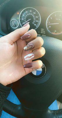 Brown marble coffin nails