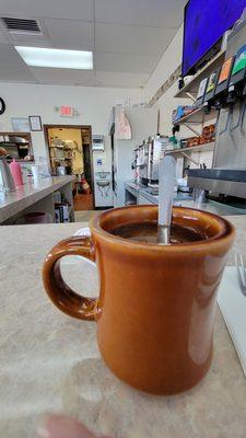 Coffee cup at the counter