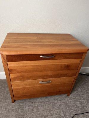 Matching file cabinet with identical satin finish